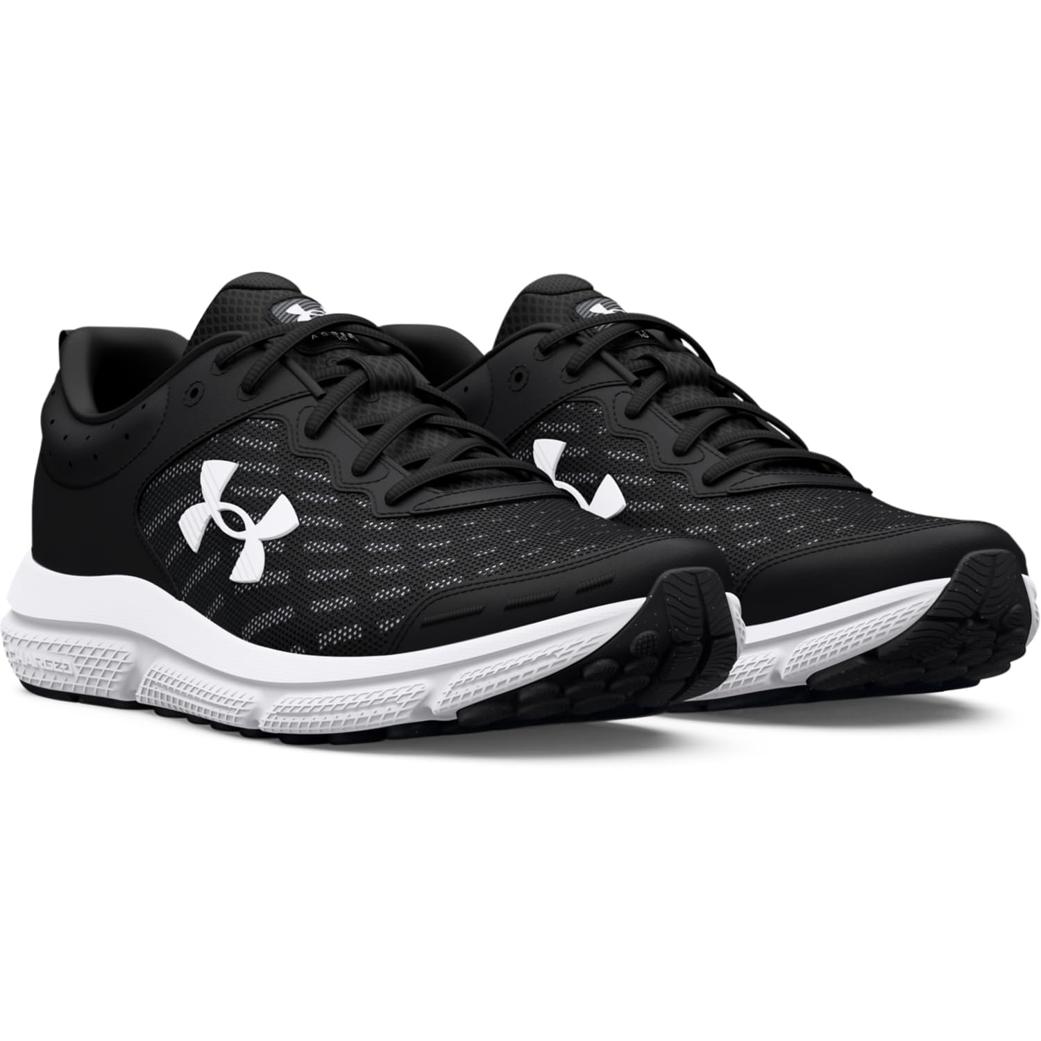 Under Armour Men's Charged Assert 10 Shoes, (001) Black/Black/White, 10.5 X-Wide
