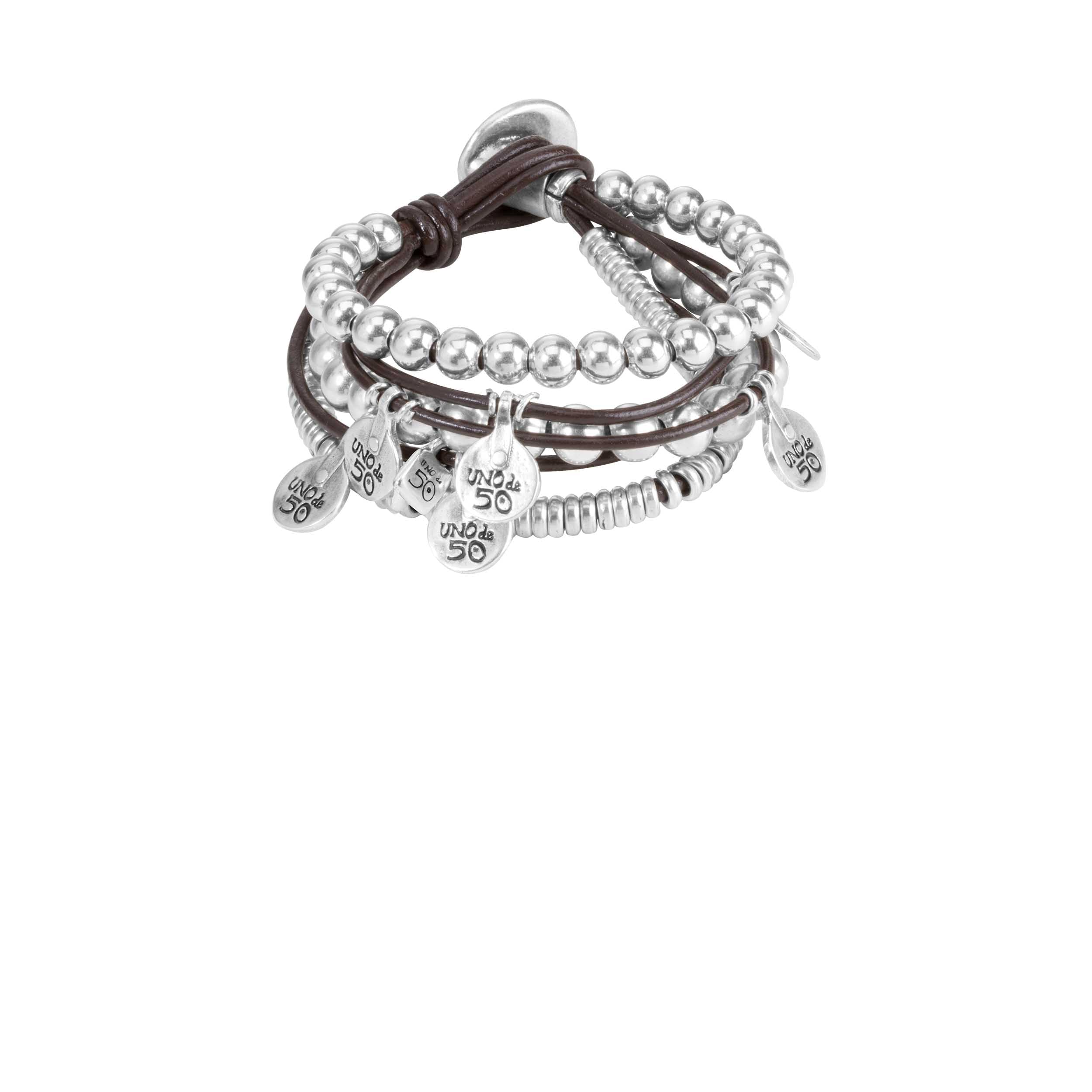 Uno de 50 WHAT A MESS Bracelet, Sterling Silver-Plated, Handcrafted in Spain, Nickel-Free & Hypoallergenic
