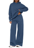 PRETTYGARDEN Womens Sweatsuits 2 Piece Set 2026 Casual Winter Long Sleeve Hoodie Loose Wide Leg Sweatpants Fall Tracksuit (Grey Blue,Medium)