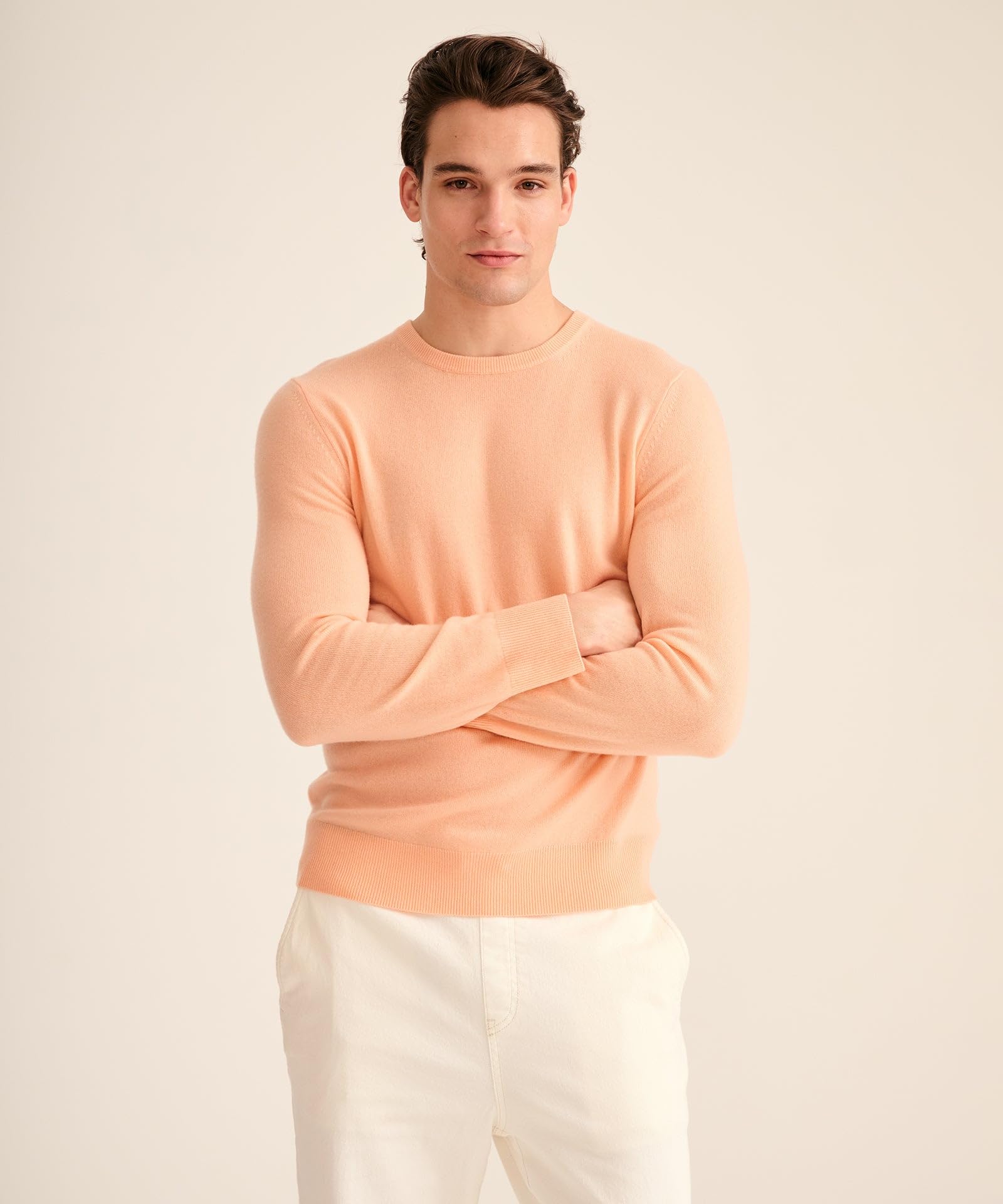 NAADAM The Original Cashmere Crewneck Sweater,Apricot,XL