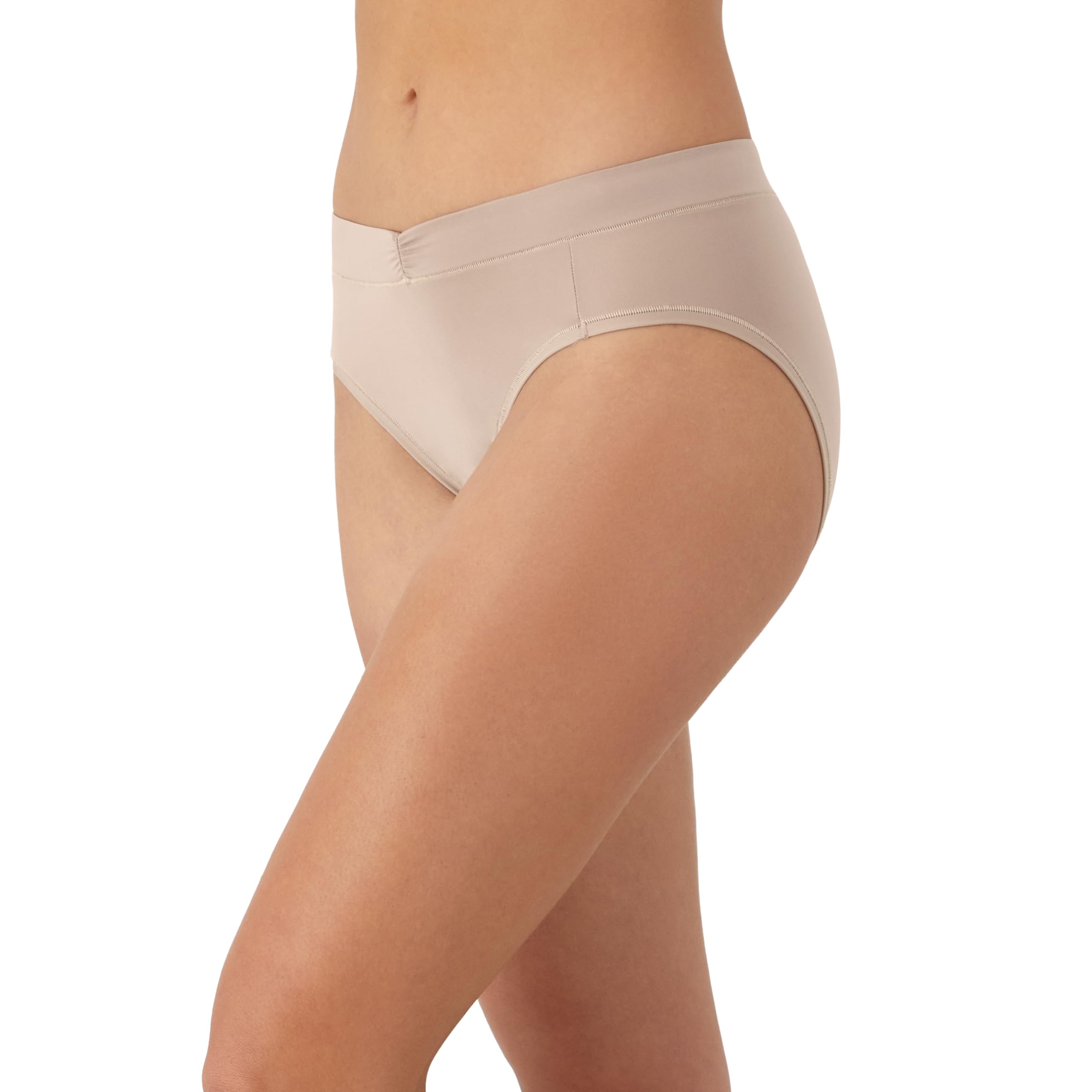 Maidenform Women's Microfiber Underwear, Rise Tailored High Leg Panties, 3-Pack, Almond/Evening Blush/Pretty Blush