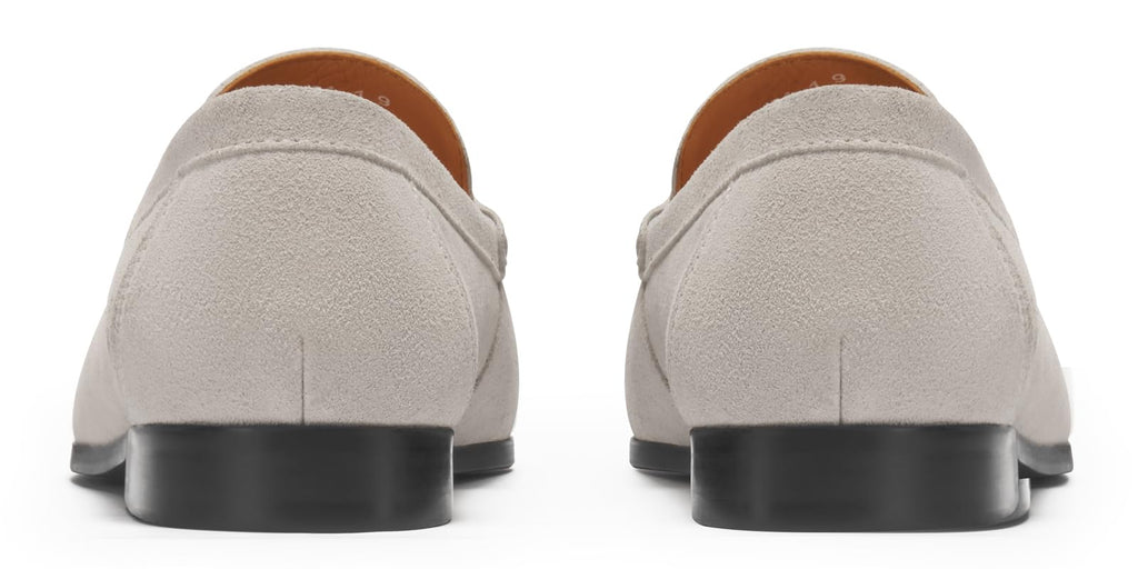 Journey West Suede Slip-on Penny Loafers Shoes for Men Beige US 9