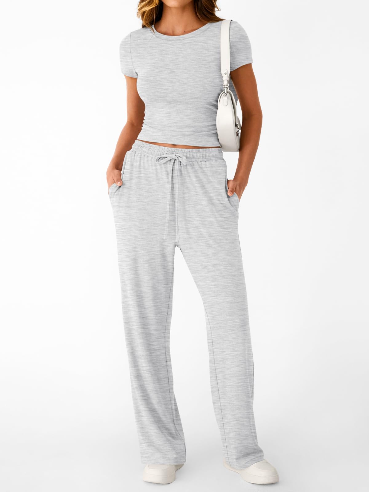 Trendy Queen Womens 2 Two Piece Set 2026 Summer Workout Beach Vacation Cruise Gym Clothes Spring Fashion Lounge Matching Sweatsuit Sweat Airport Travel Outfit Resort Wear Fitness Clothing