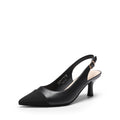 DREAM PAIRS Women's Kitten Heel Slingback Pointed Closed Toe Low Stiletto Heels Dress Bridal Elegant Wedding Pumps Shoes,Size 6,All Black,SDPU2444W-1