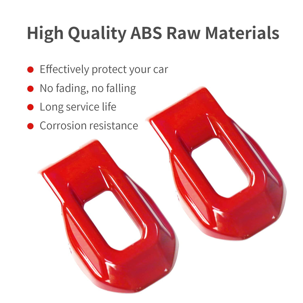 ABS Hood Latches Decor Trim Lock Catch Brackets Cover for Jeep Wrangler JL JLU 2018-2021 (Red-Pair of 2)
