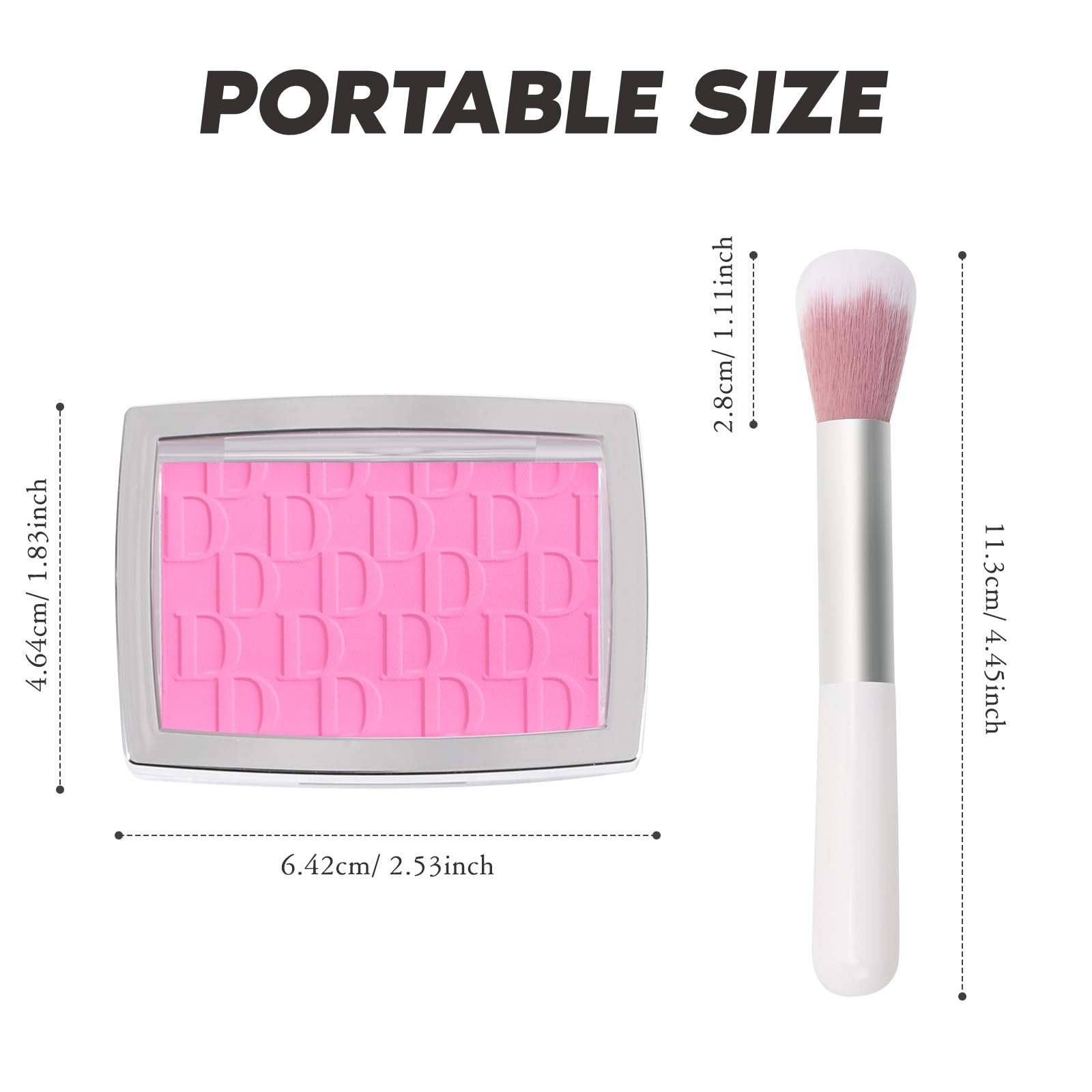 LYBHDAFA Pink Blush Powder Blush for Cheeks with Brush, Matte Blush Palette Blush Powder Face Blusher, Natural Blendable Formula Silky Lightweight Makeup Blush Rubores de Maquillaje, 001#