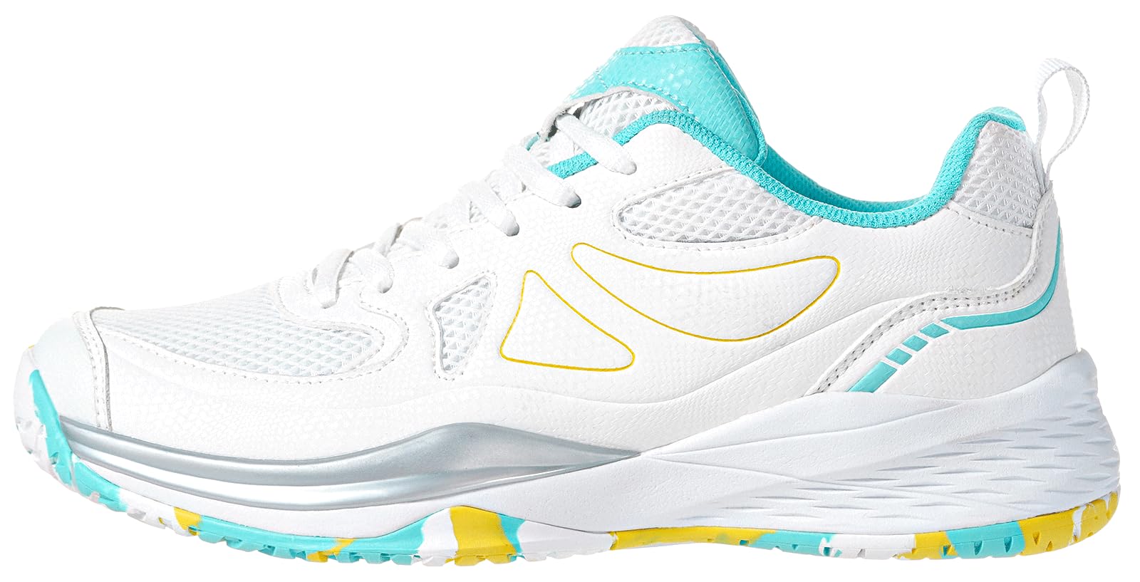 Sisttke Women's Badminton Pickleball Tennis Shoes Lightweight Breathable Non-Slip Court Sneakers for Racquet Sports Training White/Green
