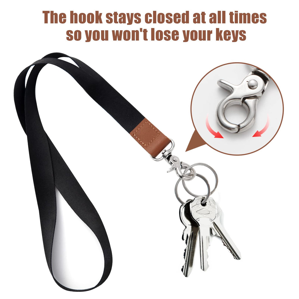 XCHIN Lanyard, Lanyards for Keys, Black Keychain Long Lanyard for Women Men, Cute Neck Lanyard for ID Badges Wallet