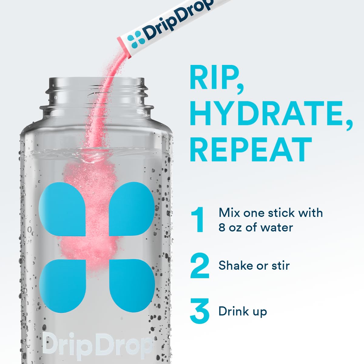 DripDrop Sugar Free Hydration Packets - Zero Classic Variety Pack - Single Serve Electrolytes Powder Drink Mix - Lemon Lime, Watermelon, Peach, Passion Fruit - Non-GMO, Gluten Free, Vegan - 16 Sticks