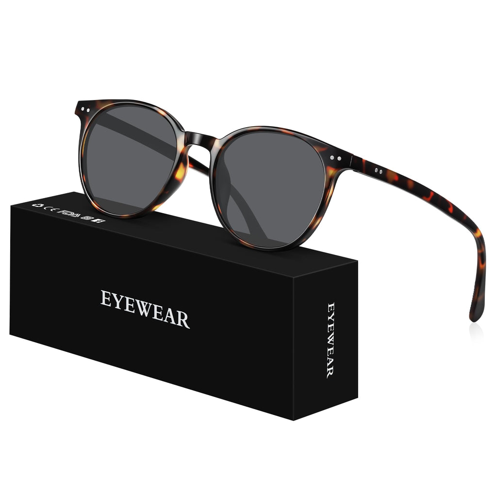 YWWPMDOF Round Sunglasses for Women Men, Polarized Retro Trendy Sunglasses Vintage Small Frame, UV Protection Lens Fashion Designer Classic Shades(Grey)