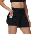 Flowy Athletic Shorts for Women Workout Running Gym Yoga Sport Short Pants Sweat Tennis Skirt Skort High Waisted with Pockets Biker Spandex Cute Comfy Lounge Trendy Clothes Casual Summer Black S