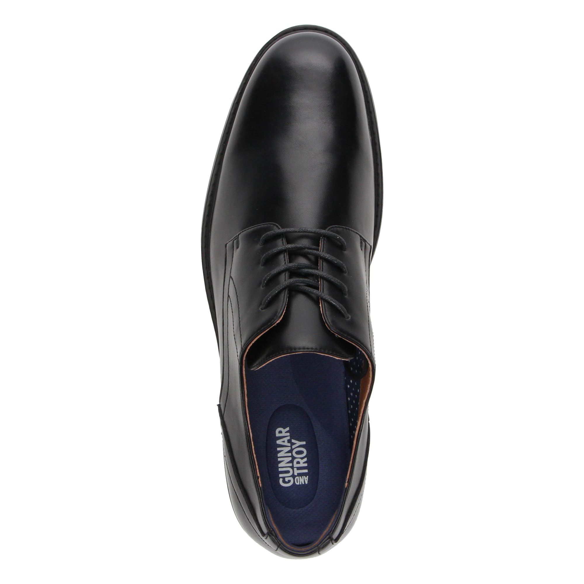 Gunnar and Troy Thorsson Oxford Men's Dress Shoes | PU Leather Classic Wingtip Oxford for Men | Cushioned Dual Density Footbed Tuxedo Shoes | Ironhide Black | 10.5