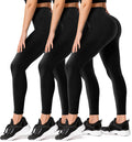 FULLSOFT 3 Pack Black Leggings for Women Non See Through-High Waisted Tummy Control Workout Clothes for Women Running Yoga Butt Lifting Plus Size Spandex Tights Pants(3 Pack Black,Large-X-Large)