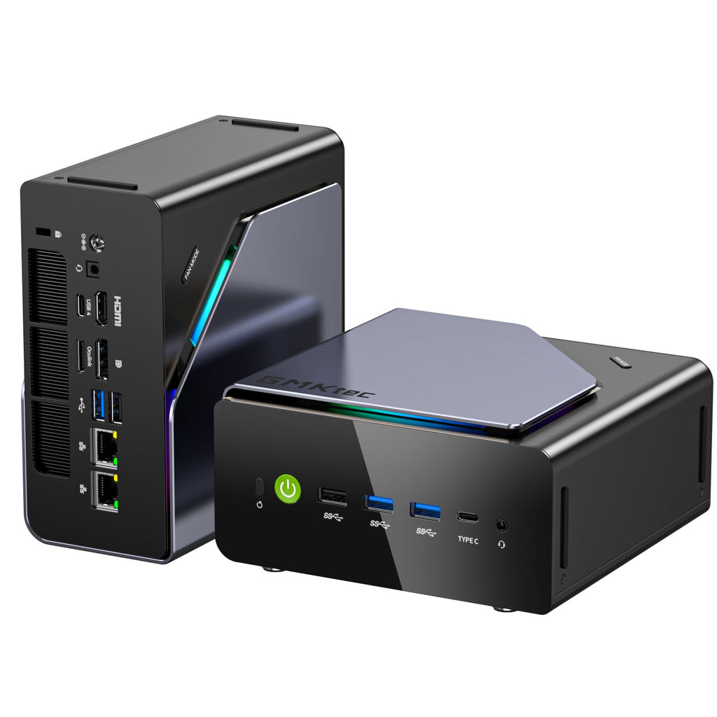GMKtec Gaming Mini PC AMD Ryzen 7 H 255 (Upgraded 8745HS) 32GB DDR5 1TB SSD, Desktop Computer 3XM.2 2280 Expansion, Oculink, Dual NIC 2.5G, HDMI 2.1, USB4 K12
