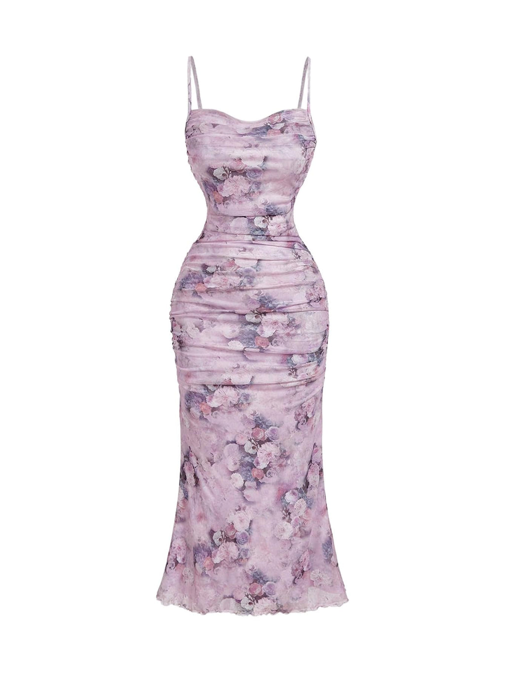 GORGLITTER Women's Floral Spring Summer Wedding Guest Dress Bridal Shower Cocktail Tea Party Beach Midi Sun Dress 2026 Lilac Purple Small
