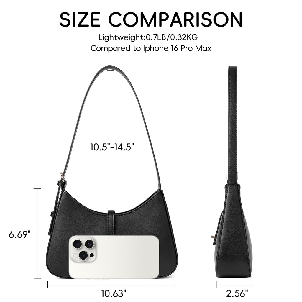 CLUCI Shoulder Bag for Women, Purses for Women, Handbag Hobo Bags Vegan Leather Crossbody Purse with Adjustable Strap Black