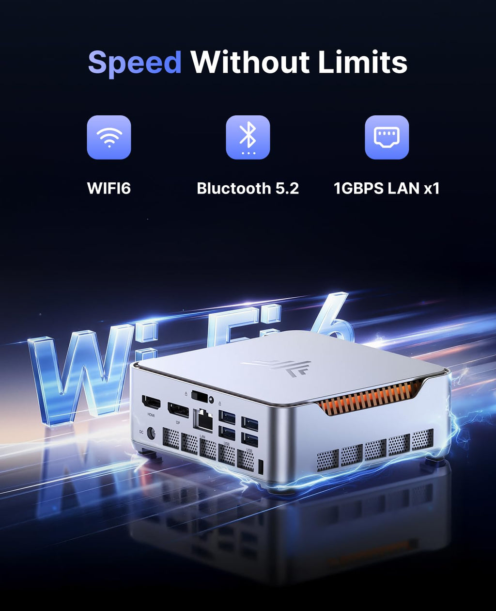 KAMRUI Hyper H2 Mini PC with Intel Core 14450HX (10C/16T, up to 4.8GHz), 16GB RAM 512GB NVMe SSD, Triple 4K, HDMI, DP, USB-C, Ethernet, Mini Desktop Computer for Office, Business, Gaming