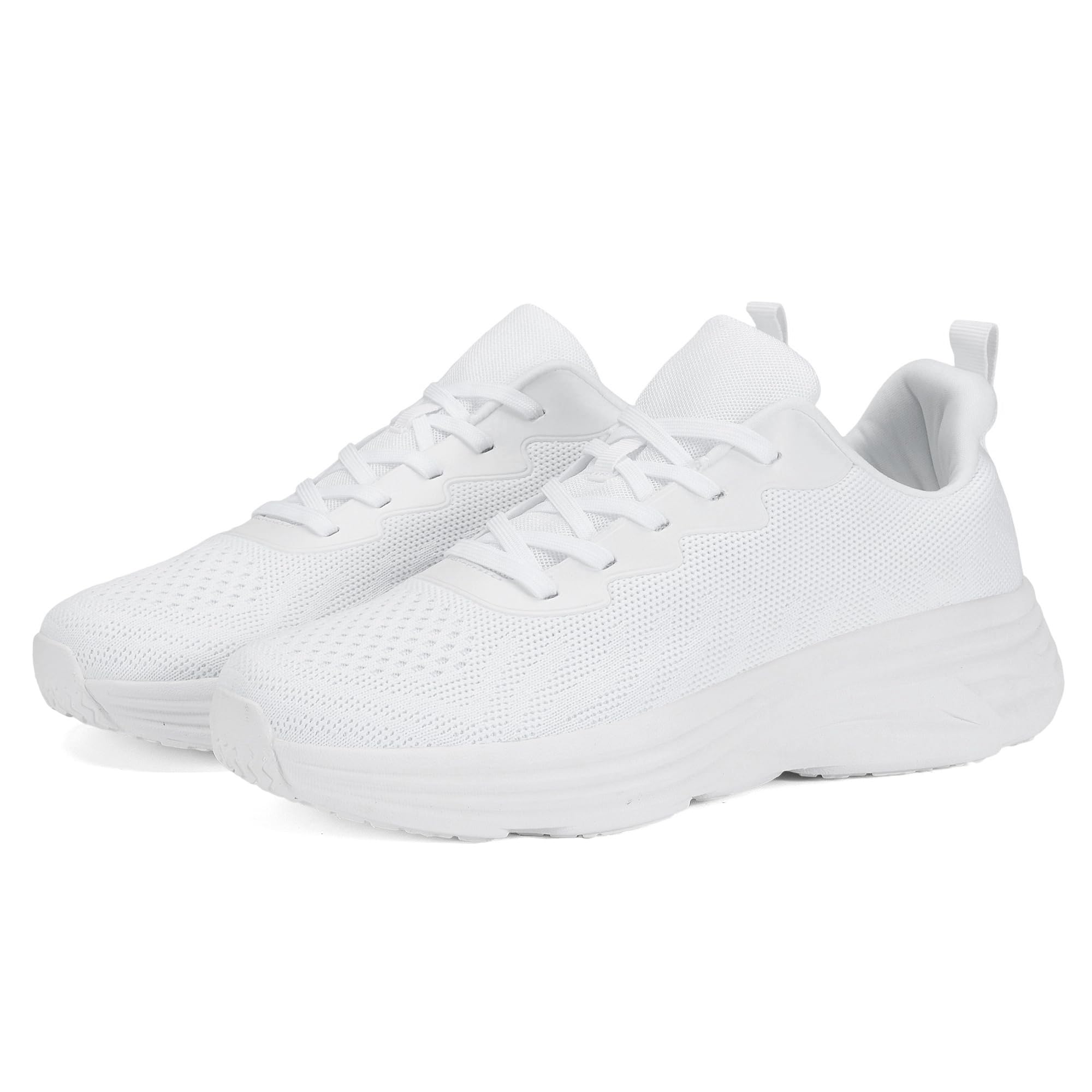 LCGJR Men's Slip On Cushion Running Shoes Lightweight Breathable Walking Shoes Non Slip Athletic Fashion Tennis Sneakers White Size 13