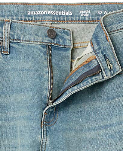 Amazon Essentials Men's Straight-Fit Stretch Jean - Discontinued Colors, Light Blue Vintage, 33W x 32L