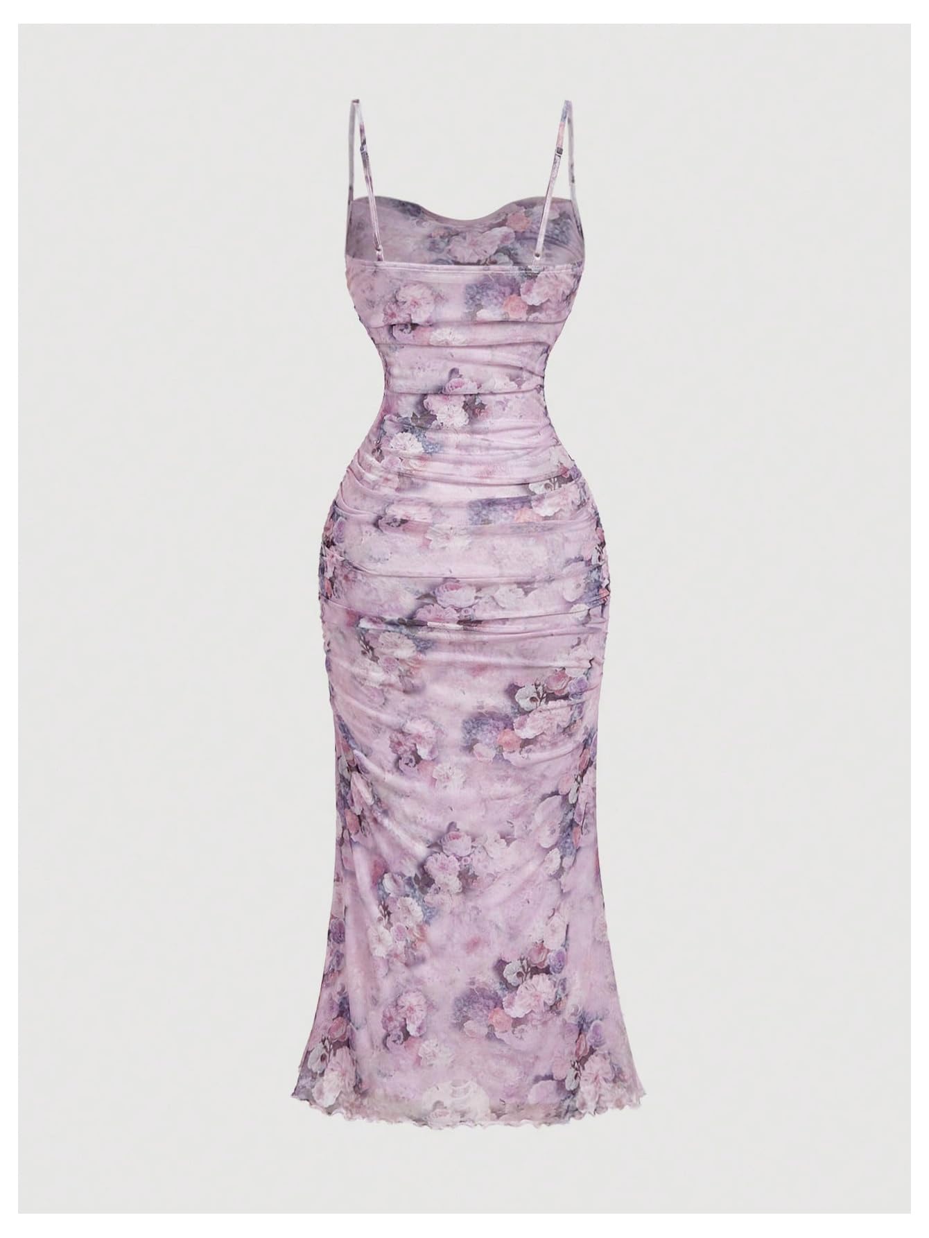 GORGLITTER Women's Floral Spring Summer Wedding Guest Dress Bridal Shower Cocktail Tea Party Beach Midi Sun Dress 2026 Lilac Purple Small