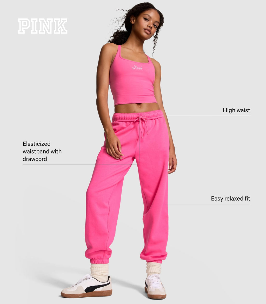 Victoria's Secret Pink Women's Campus Fleece Sweatpants,Coal, (M)