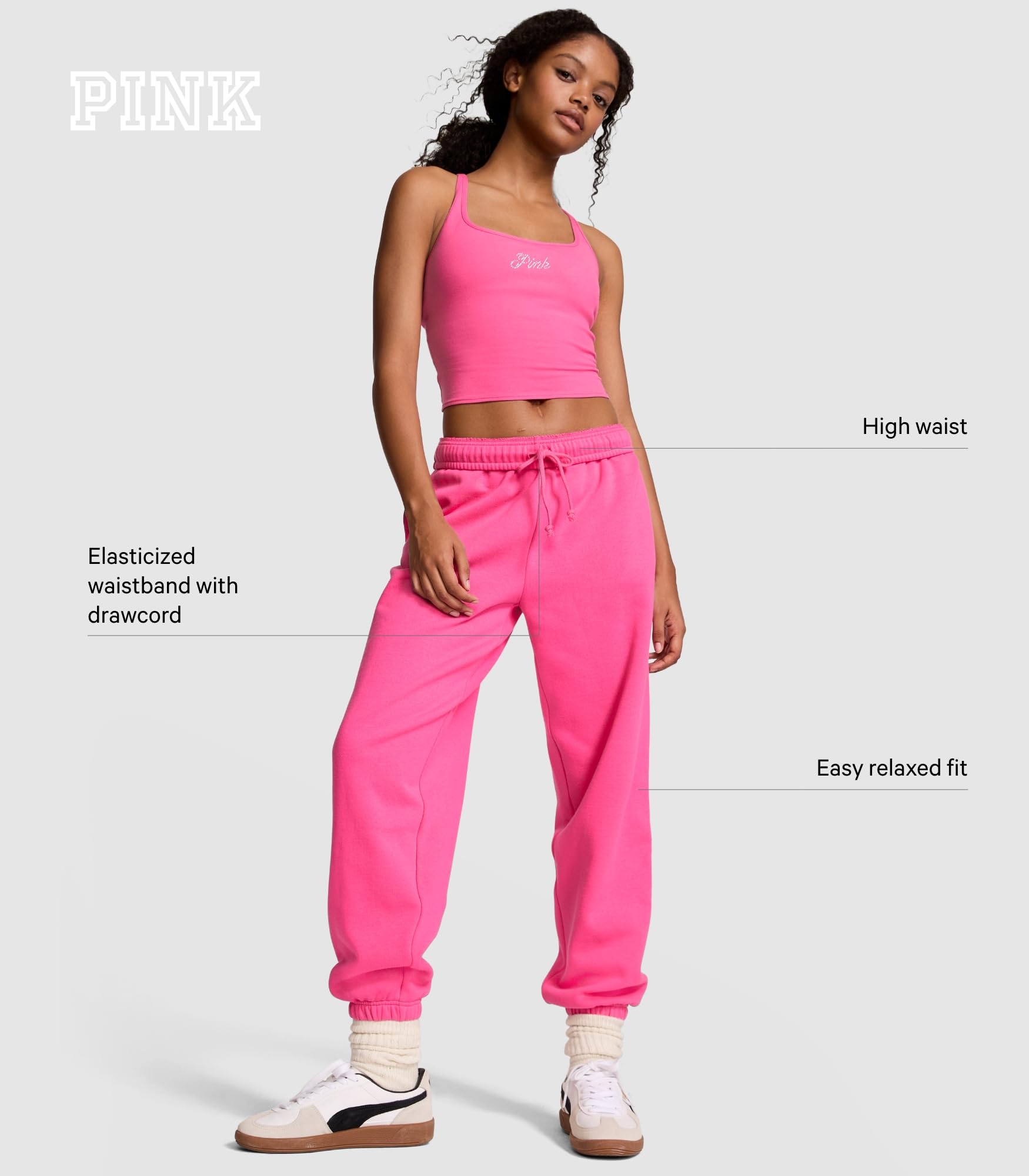 Victoria's Secret Pink Women's Campus Fleece Sweatpants,Blue Dancer, (M)