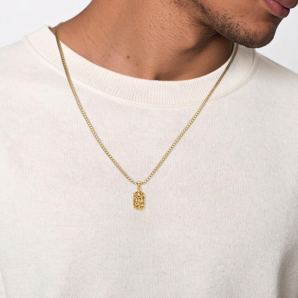 IceCarats 14K Solid Yellow Gold Chunky Nugget Necklace Chain Pendant Charm Only