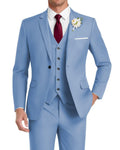 HUUTOE Dusty Blue Suits for Men Slim Fit Prom Wedding Business Party Tuxedo Blazer Vest and Pants Set Size Medium