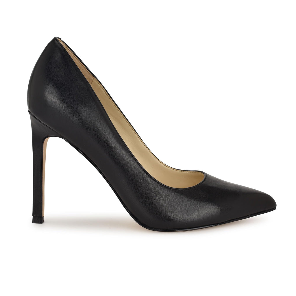 Nine West Women's Tatiana Pump, Black Leather, 8.5