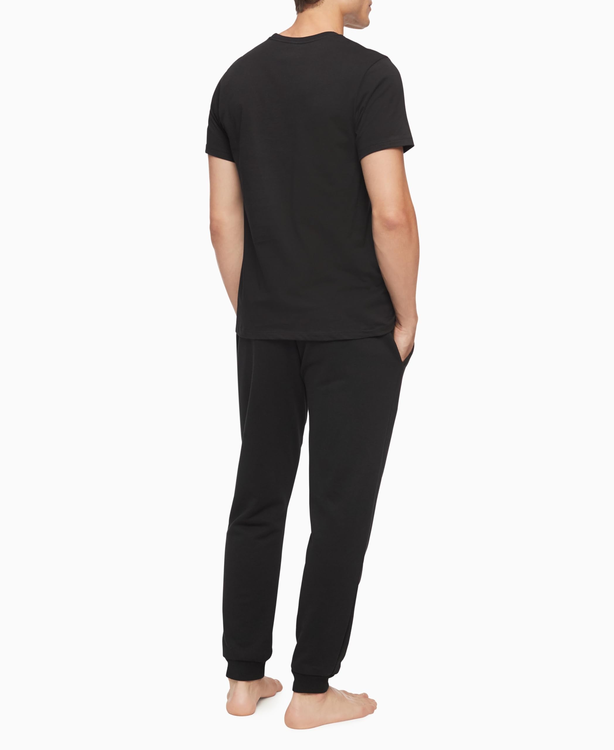 Calvin Klein Mens 100% Cotton T-Shirt Packs 5 Black - Short Sleeve Crewneck S