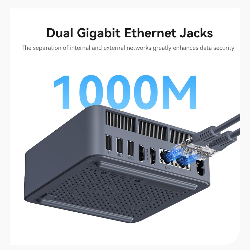 Beelink EQI12 Mini PC,Intel 12th Gen Core i5-1235U (10C/12T,up to 4.4GHz),Mini Computer with 16GB DDR4 RAM 500GB M.2 2280 PCle 4.0x4 SSD,4K Dual Screen Display/WiFi6/BT5.4/USB3.2/Dual Gigabit LAN