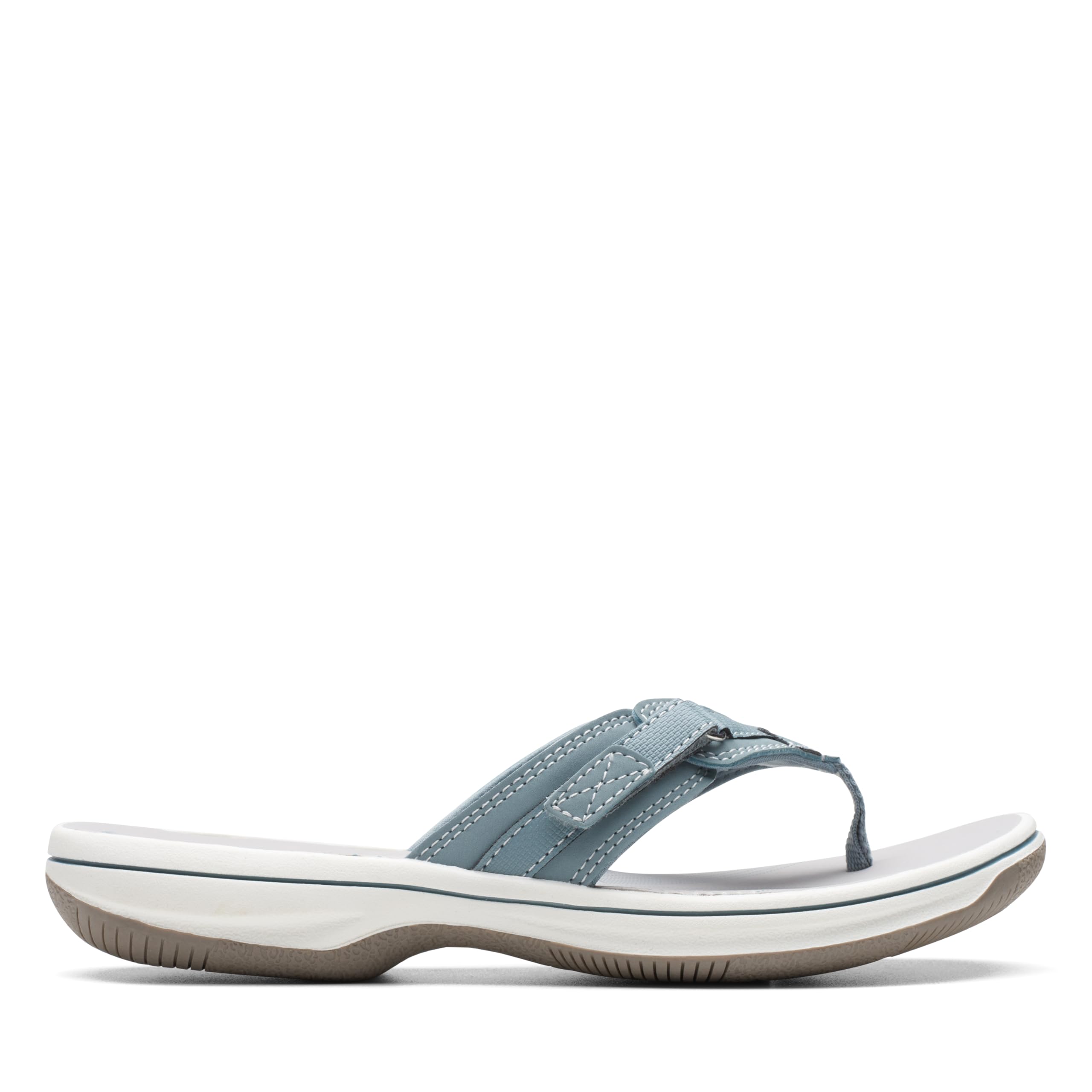 Clarks Women's Breeze Sea Flip-Flop, Blue Grey Synthetic, 9