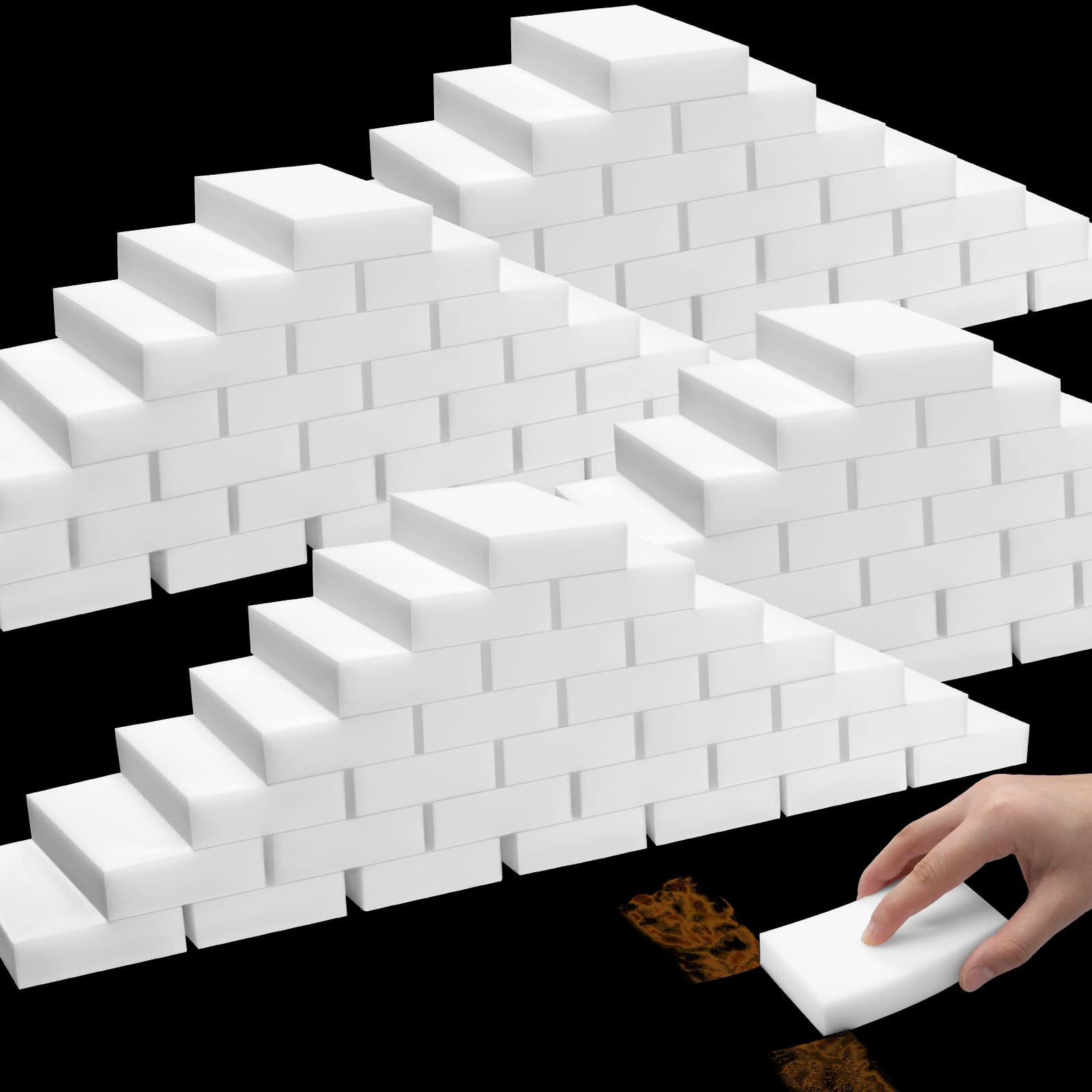500 Pcs Magic Sponge Eraser Bulk Foam Sponge Cleaning Pads Multi Surface Household Cleaning Kitchen Dish Sponges Non Scratch Scrub Sponge Pads for Sink Bathtub Floor Bathroom Wall Cleaner