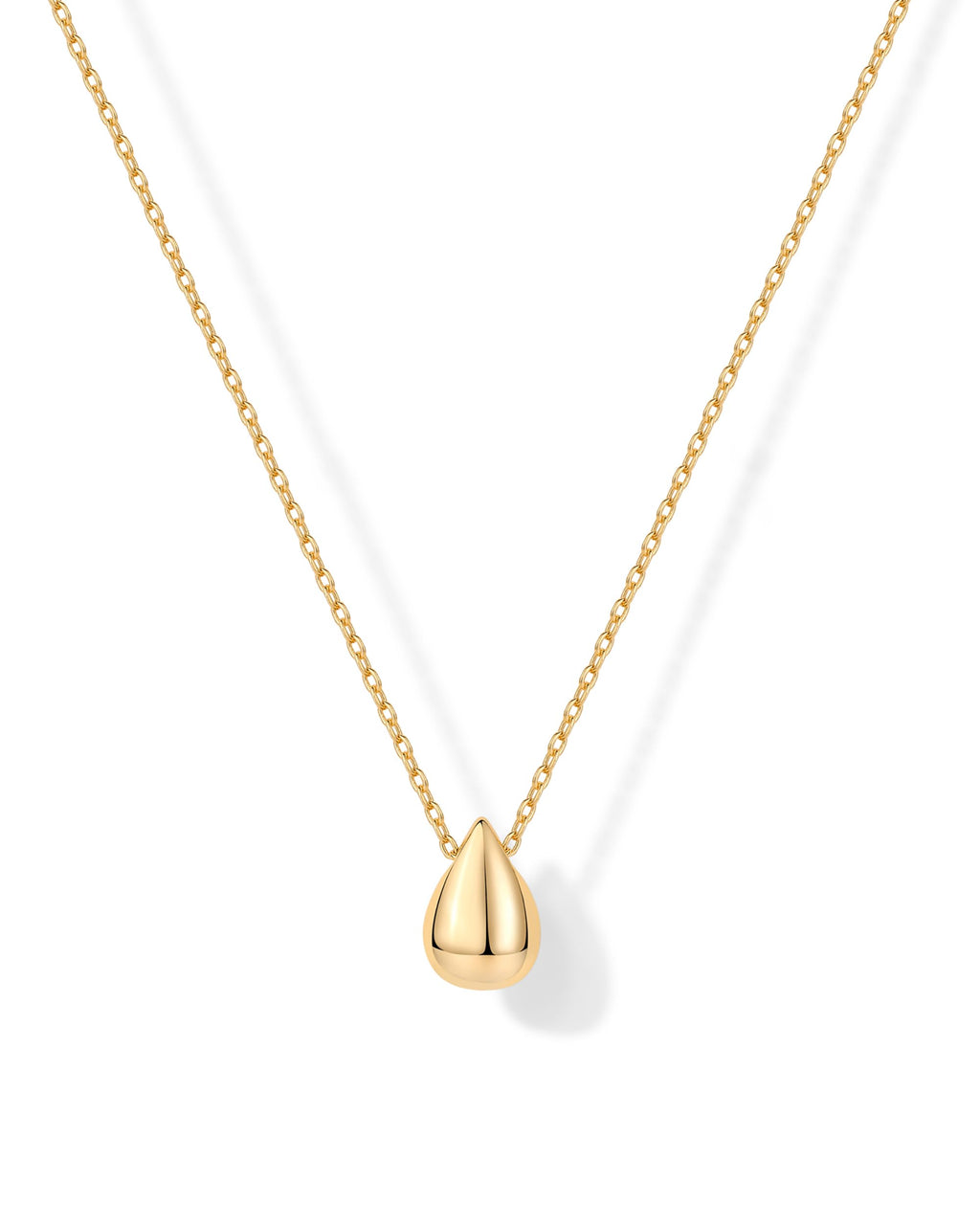 PAVOI 14K Yellow Gold Plated Dainty Pear Pendant Necklace for Women | Tear Pendant Necklaces