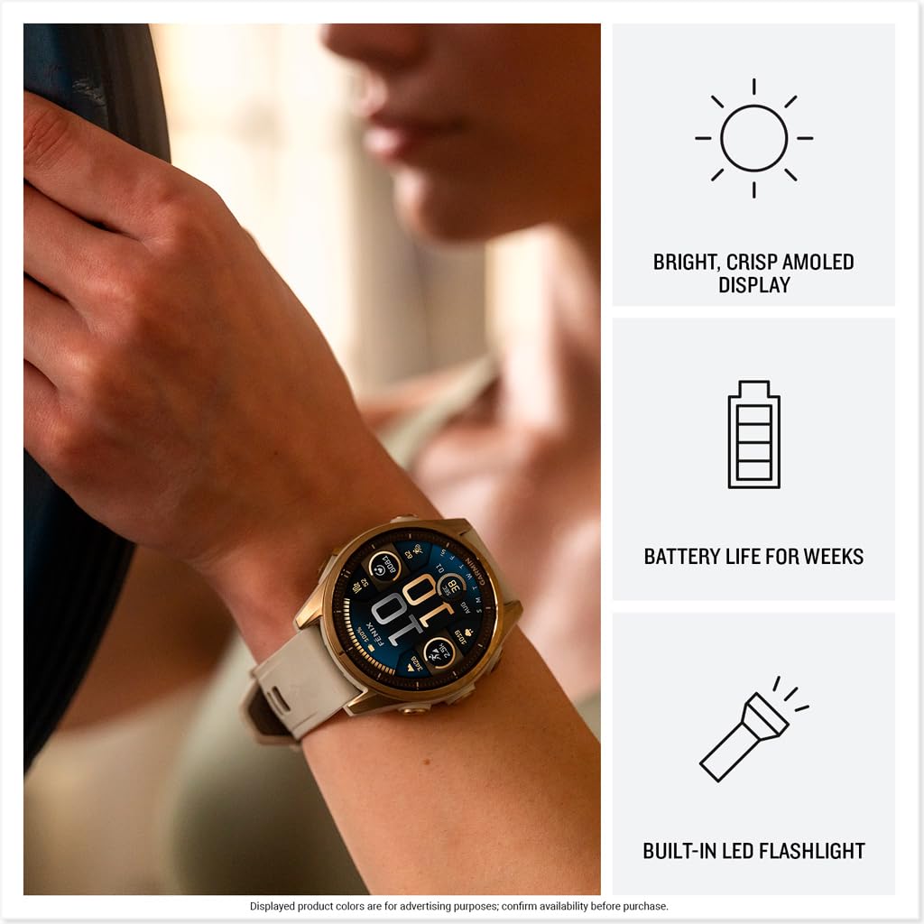 Garmin fēnix® 8 – 51 mm, AMOLED, Sapphire, Premium Multisport GPS Smartwatch, Long-Lasting Battery Life, Dive-Rated, Built-in LED Flashlight, Titanium with Spark Orange/Graphite Band