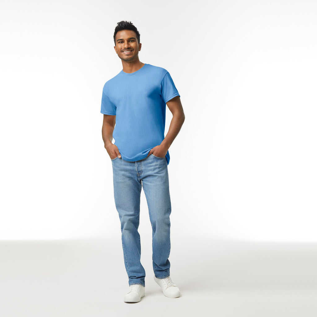 Gildan mens Heavy Cotton T-shirt, Style G5000, Multipack T Shirt, Carolina Blue (3-pack), Large US