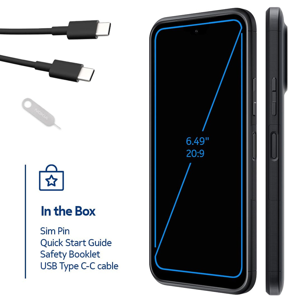 Nokia XR21 5G | Android 12 | Unlocked Rugged Smartphone | Dual SIM | US Version | 6/128GB | 6.49-Inch Screen | 64MP Dual Camera | Midnight Black