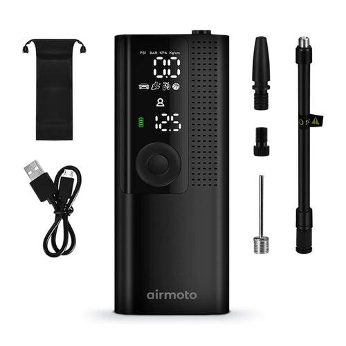Airmoto and Power Kit Bundle Deal - 1 bundle - Tire Inflator Portable Air Compressor with Power Kit for Charging on The Road - Cordless Air Pump for Car Tires, Motorcycle, Bicycle, Balls