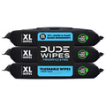 DUDE Wipes Unscented Flushable Wipes - Extra-Large Adult Wet Wipes for Sensitive Skin - 3 Pack (144 Count) - Infused with Vitamin E and Aloe - Septic and Sewer Safe