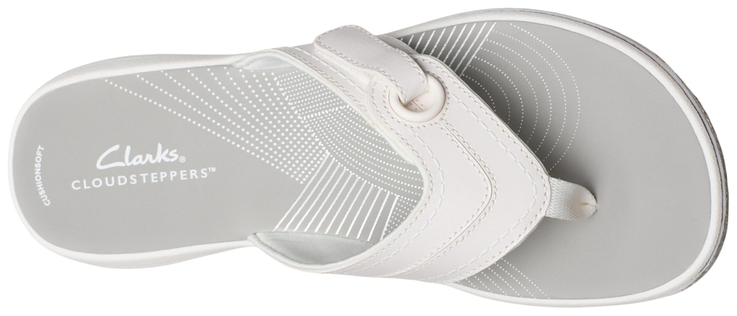 Clarks Women's Breeze Reyna CloudSteppers Flip-Flop, White Synthetic, 9