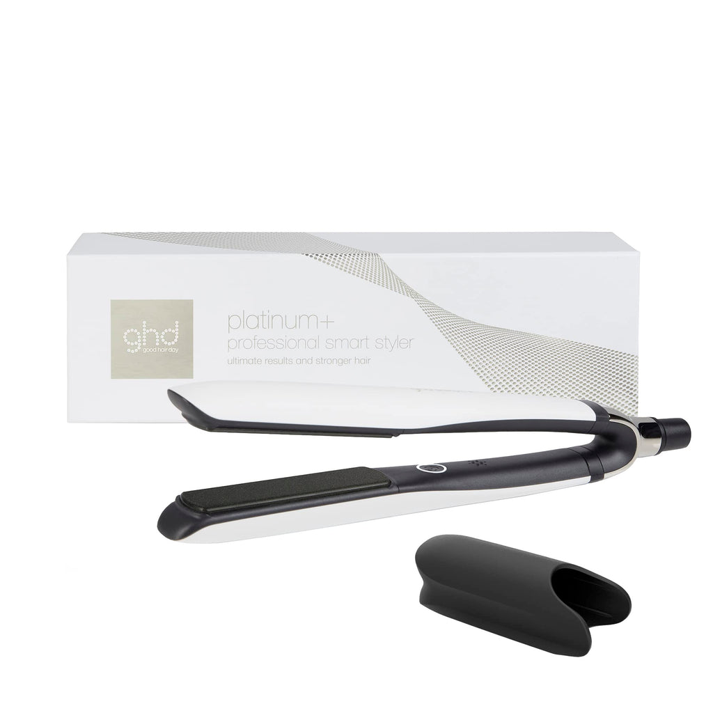 ghd Platinum+ Styler ― 1" Flat Iron Hair Straightener, Professional Ceramic Hair Styling Tool for Stronger Hair, More Shine, & More Color Protection - White
