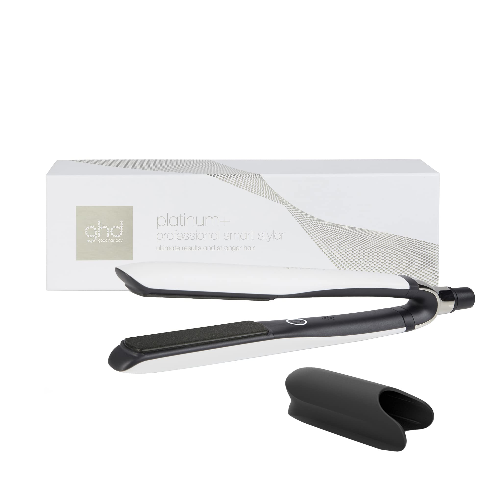 ghd Platinum+ Styler ― 1" Flat Iron Hair Straightener, Professional Ceramic Hair Styling Tool for Stronger Hair, More Shine, & More Color Protection - White