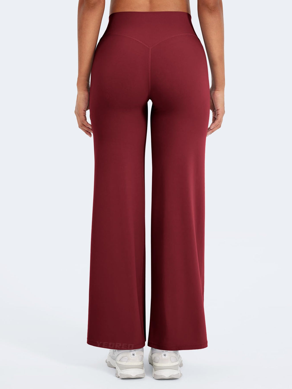 YEOREO Workout Leggings Womens No Front Seam Straight Leggings 29" High Waist Buttery Eddiy Gym Yoga Pants Ancora Red S