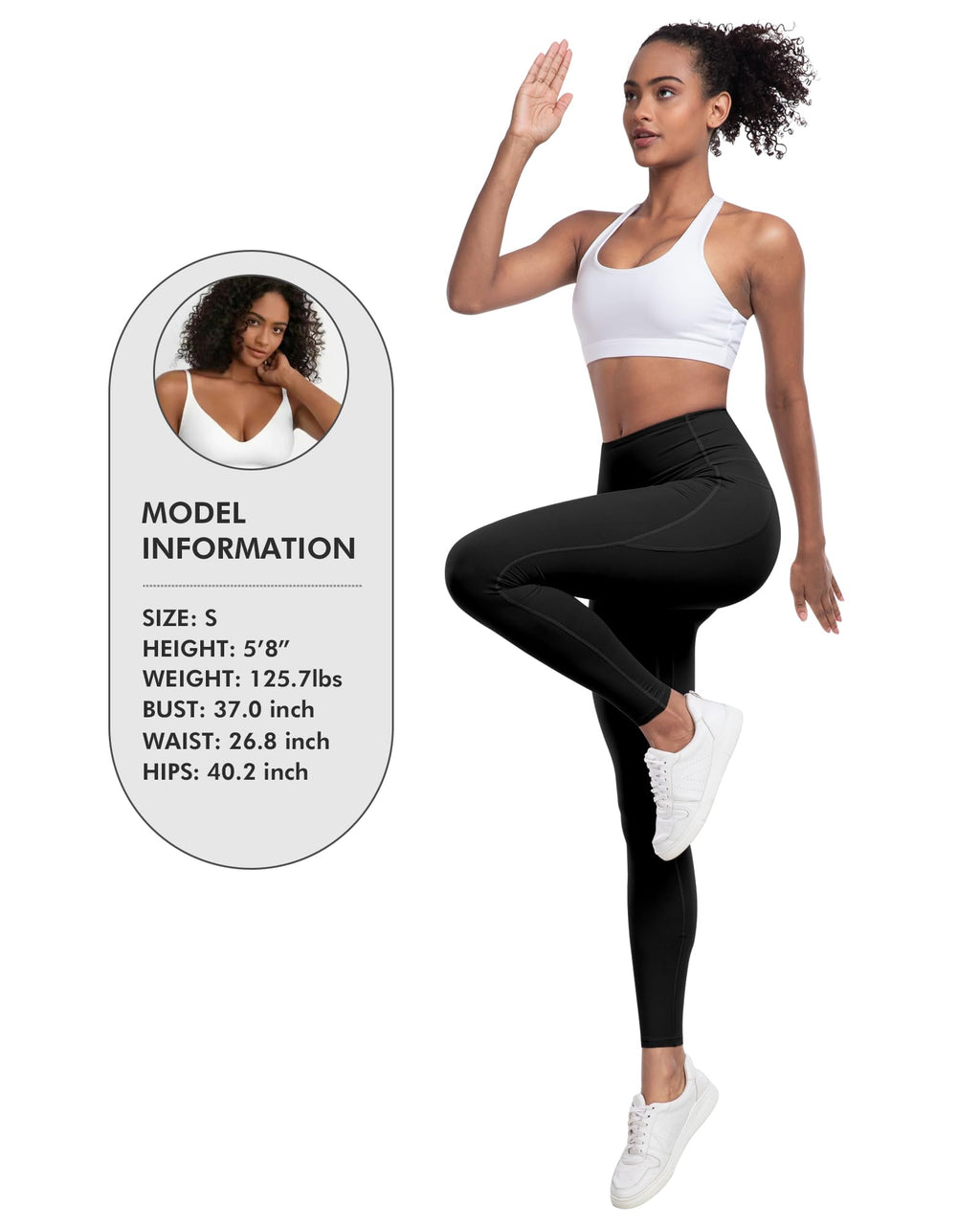 LZYVOO Leggings with Pockets for Women, 6 Packs Soft High Waisted Tummy Control Workout Yoga Pants(6Black-S)