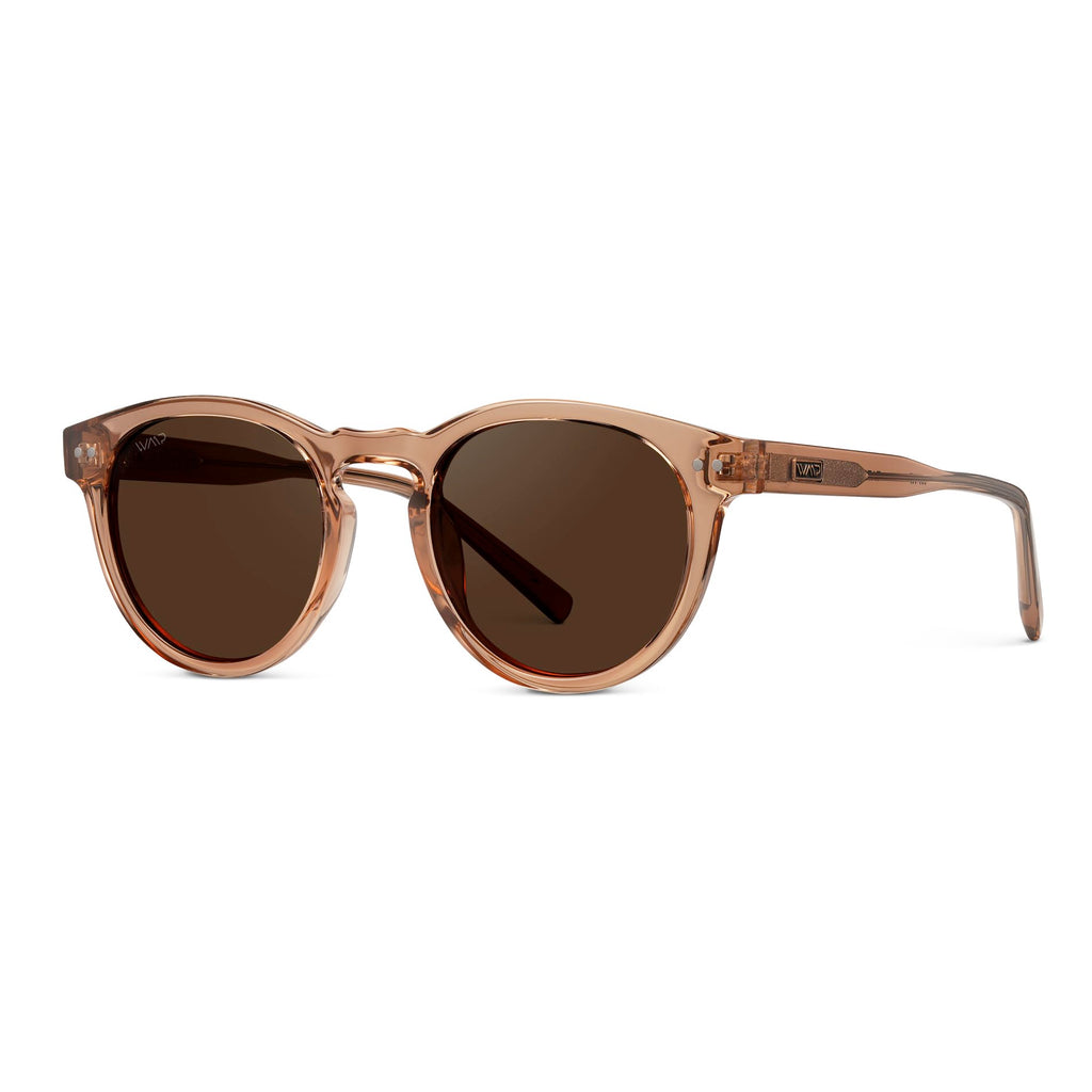 Round Polarized Sunglasses for Women - Retro Classic UV400 Protection for Driving & Everyday Wear (Light Crystal Brown/Brown Lens)