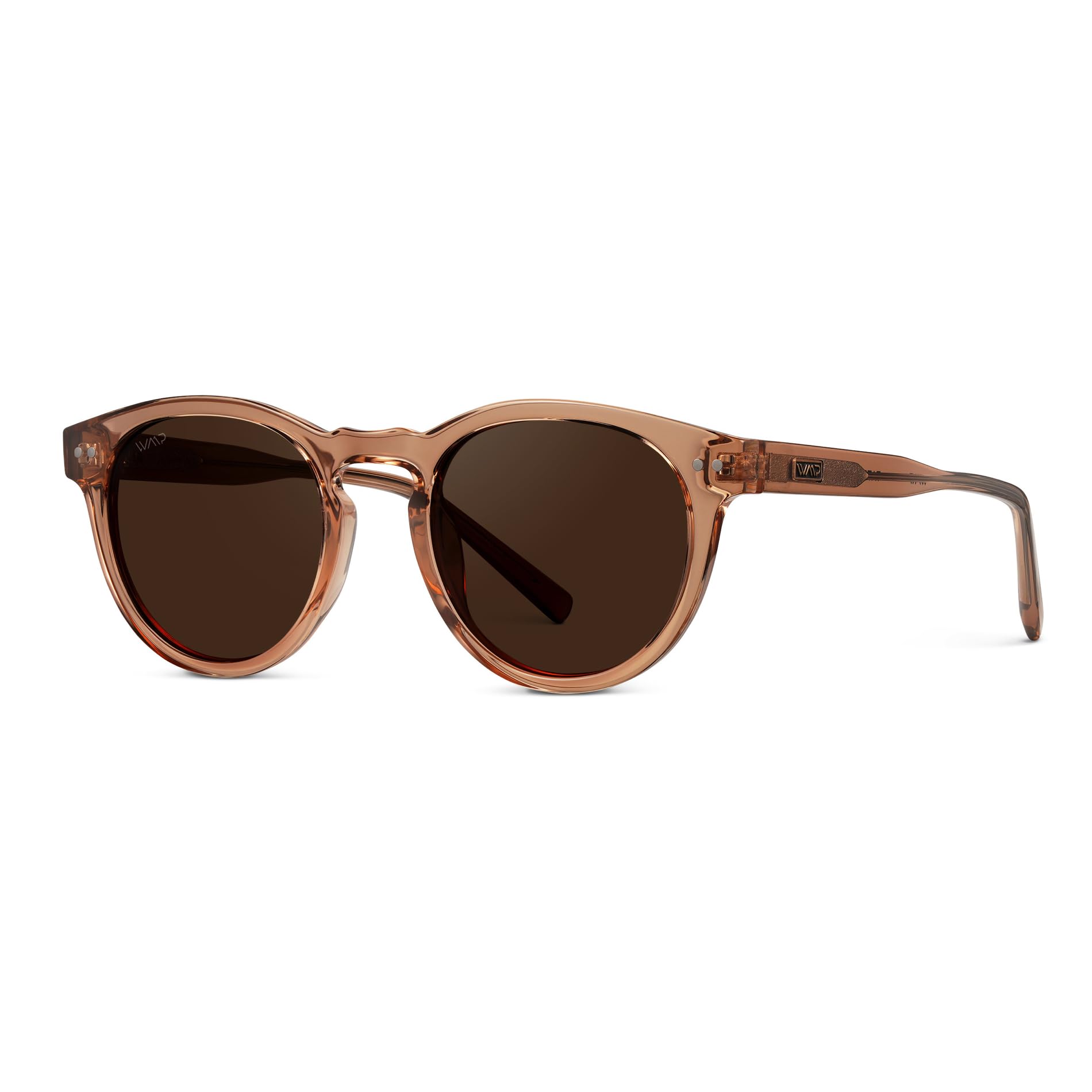 Round Polarized Sunglasses for Women - Retro Classic UV400 Protection for Driving & Everyday Wear (Light Crystal Brown/Brown Lens)