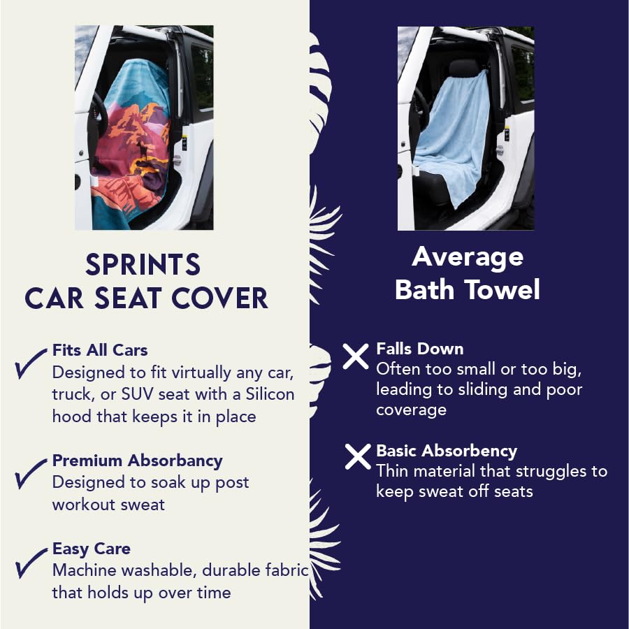 Sprints Athletic Running Towel, Full-Sized, Car Seat Cover - Performance Microfiber… (National Parks)
