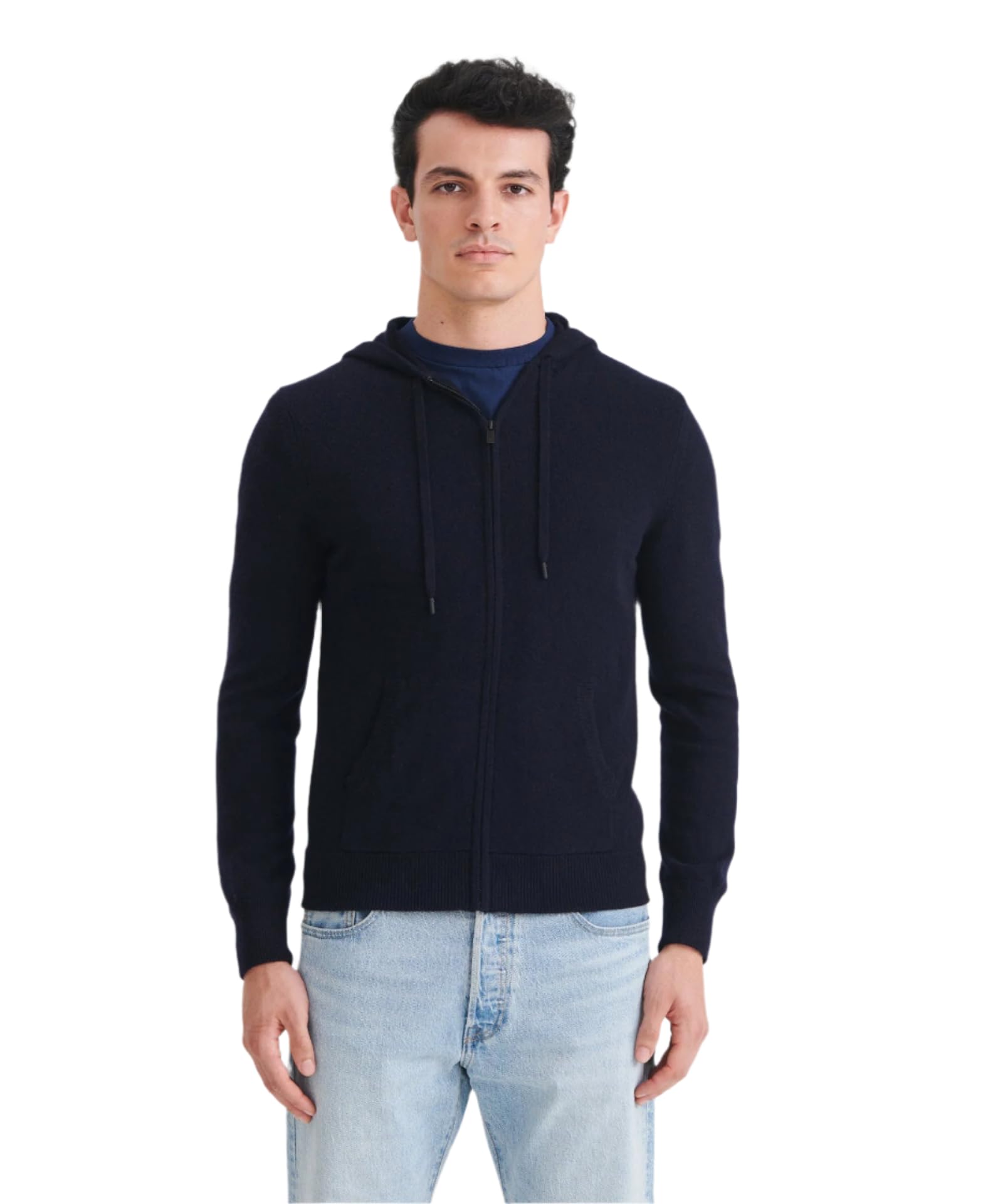 NAADAM Signature Cashmere Zip Hoodie,Navy,M