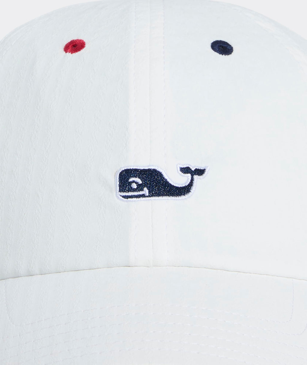 vineyard vines Harbor Seersucker Baseball Hat, White, OS