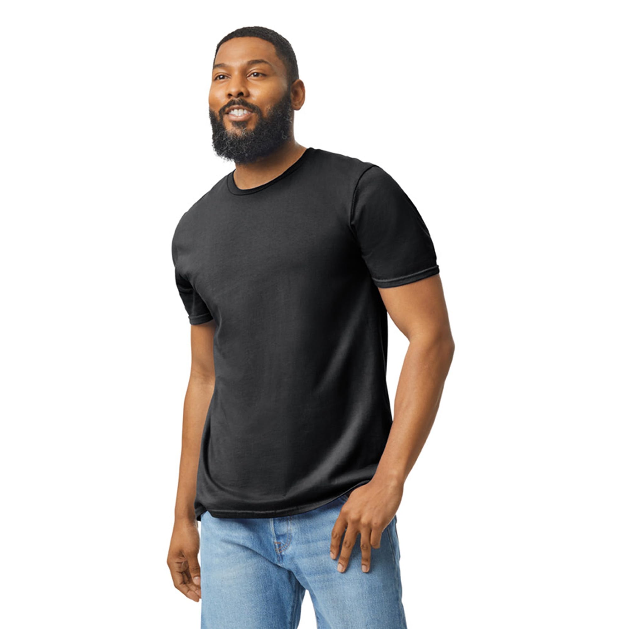 Gildan Adult Softstyle Cotton T-Shirt, Style G64000, Multipack, Black (2-Pack), Medium